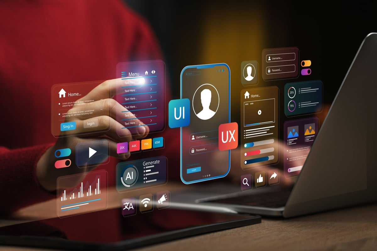 Web UI-UX design, web development concept
